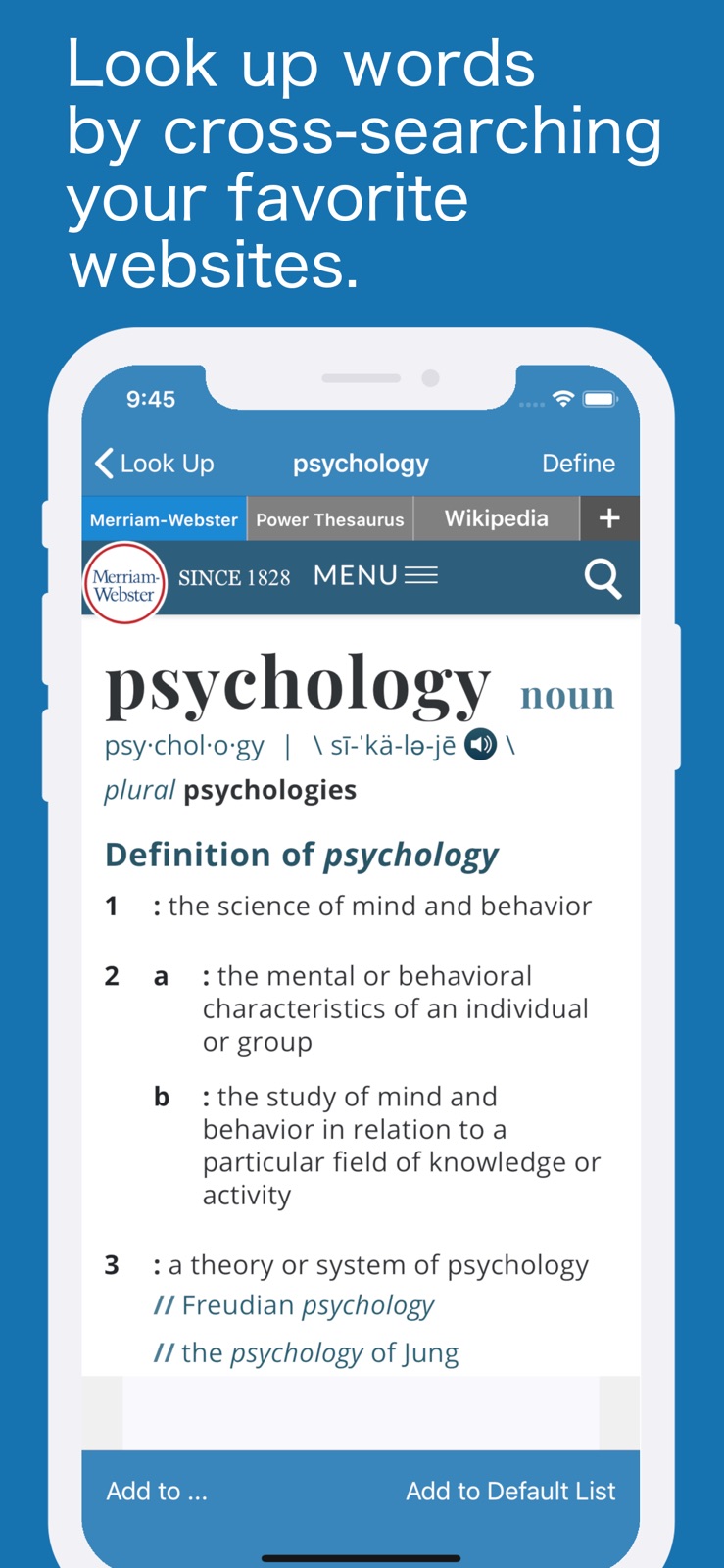 LookUpList - Multi-Dictionary iphone screenshot 1