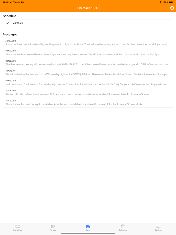 Pool League Scores iPad screenshot 4 - Lifestyle app