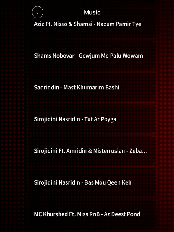 Pamir Radio iPad screenshot 4 - Music app