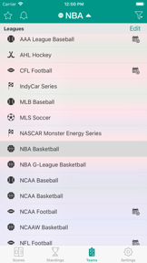 Sports Scores and Schedules screenshot