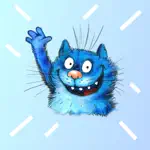 Blue Cat Emojis App Cancel