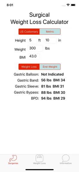 Game screenshot Weight Loss Surgery Calculator mod apk