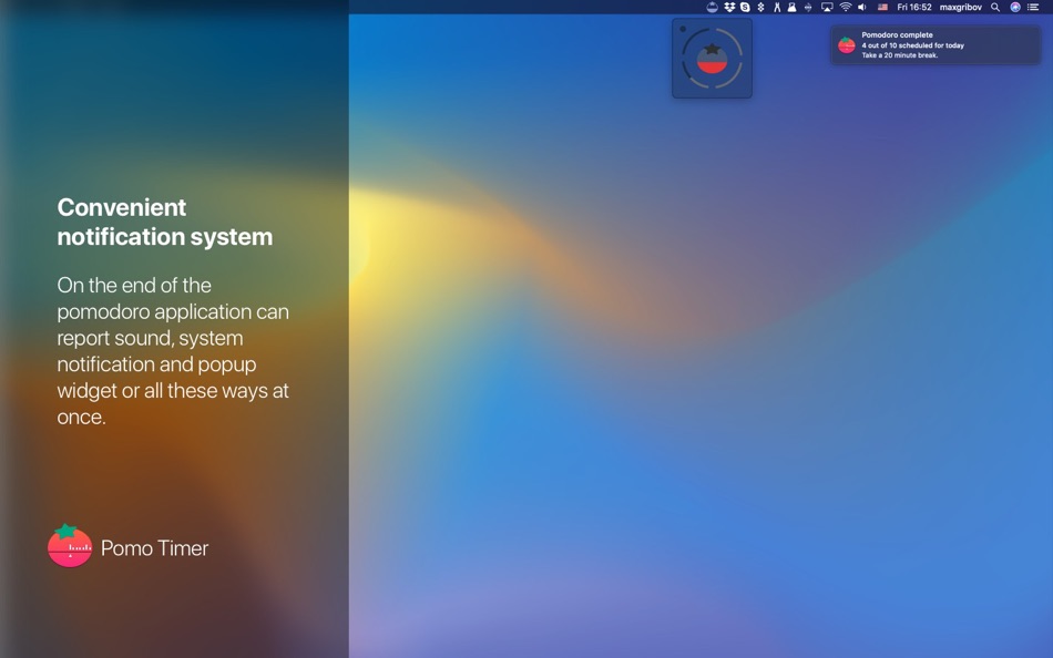 #2. Pomo Timer (macOS) Podle: Max Gribov