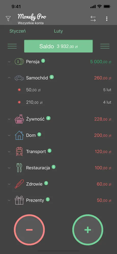 Monefy - Menedżer finansowy