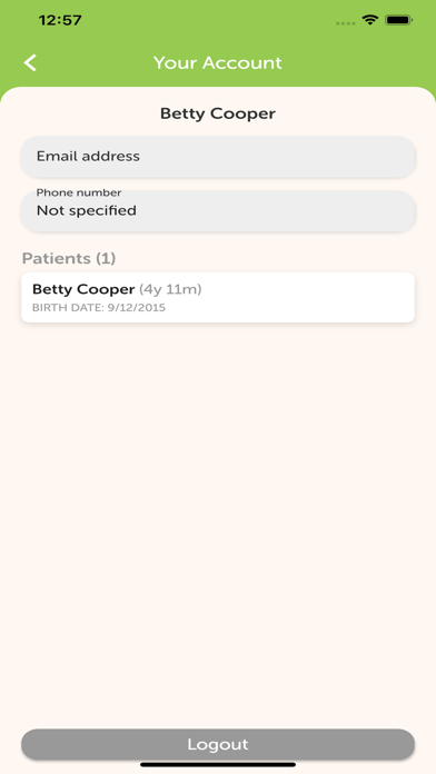 HealthyStart Patients Screenshot