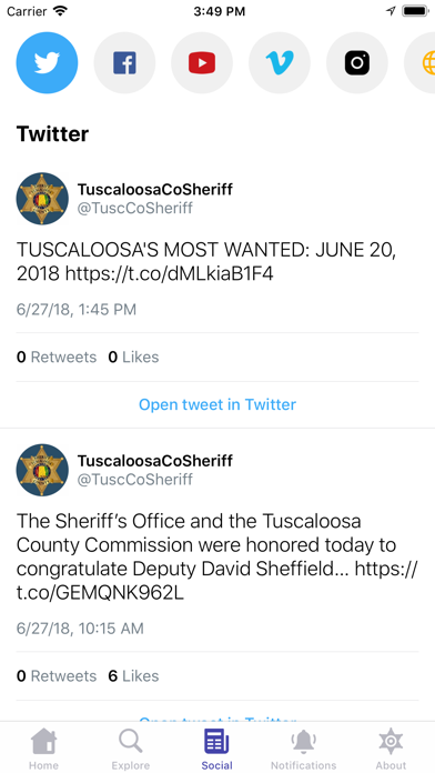 Tuscaloosa County Sheriff Screenshot