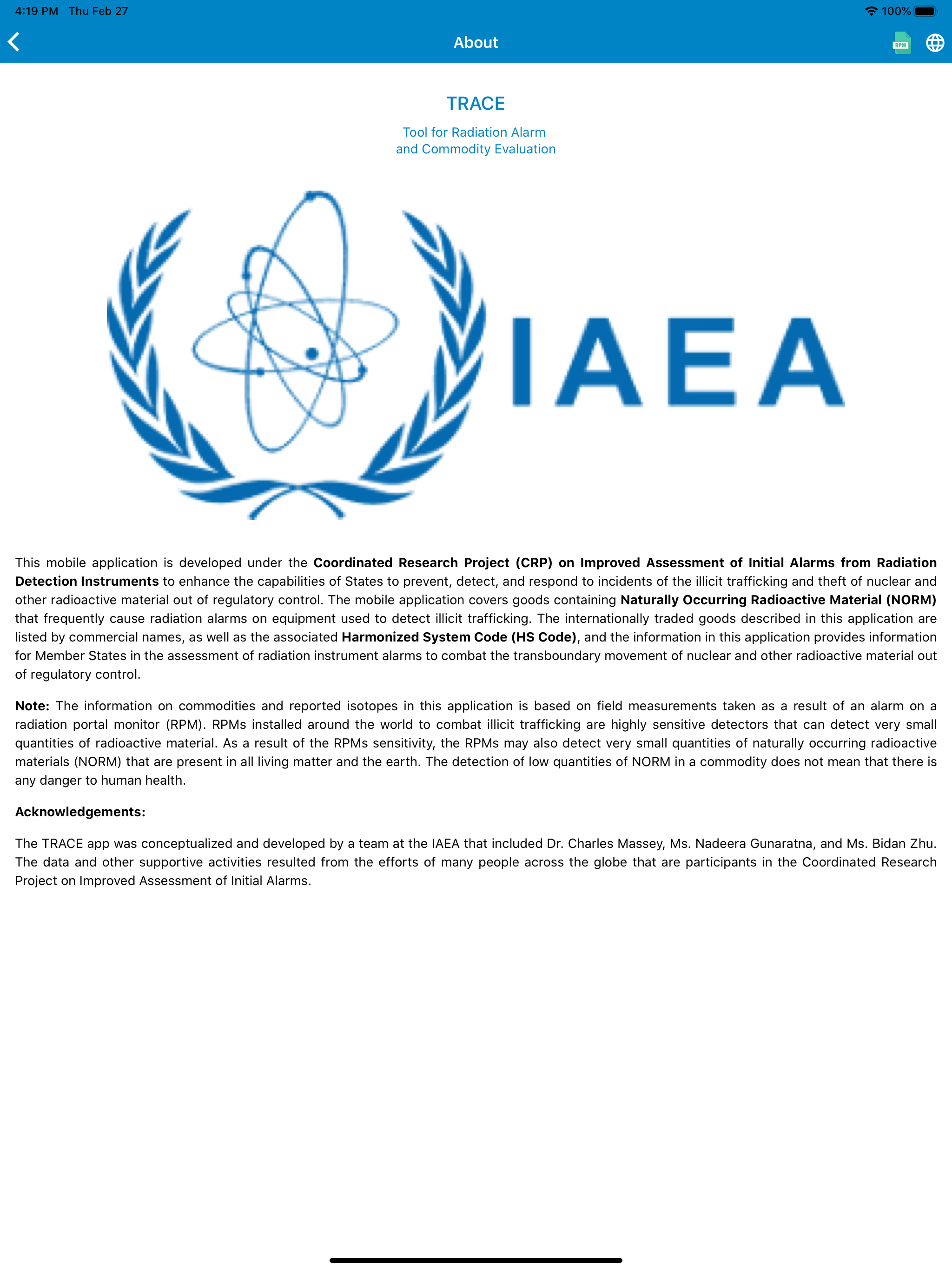TRACE - IAEA