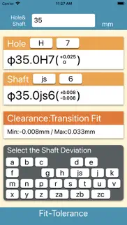 fit tolerance calculator iphone screenshot 3