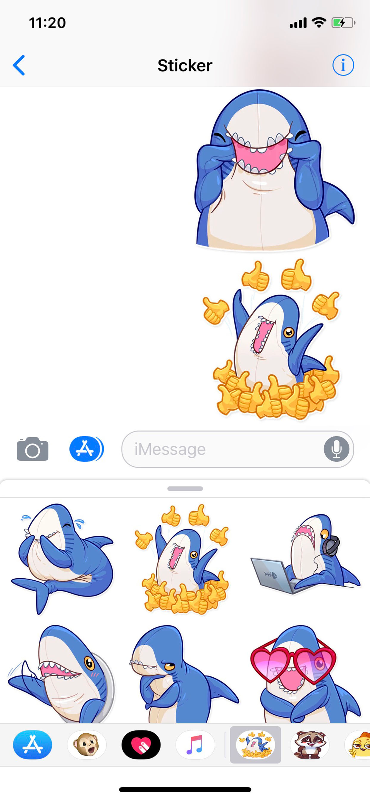 Cute Shark Emoji Funny Sticker screenshot 3