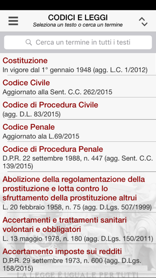 Codici e Leggi Screenshot