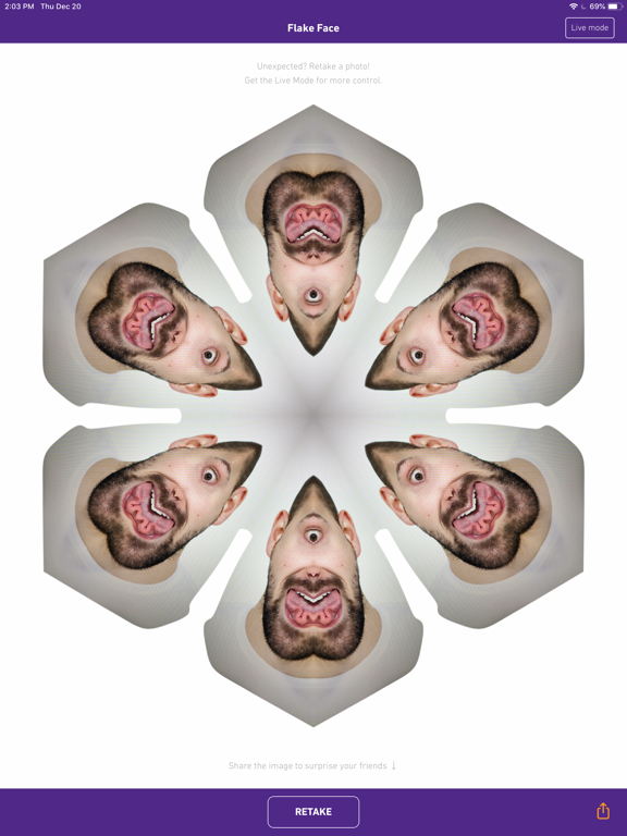 Flake Face iPad screenshot 2 - Entertainment app
