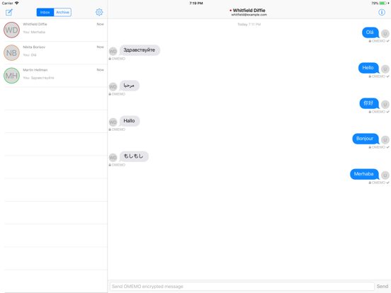 ChatSecure Messenger iPad app afbeelding 5