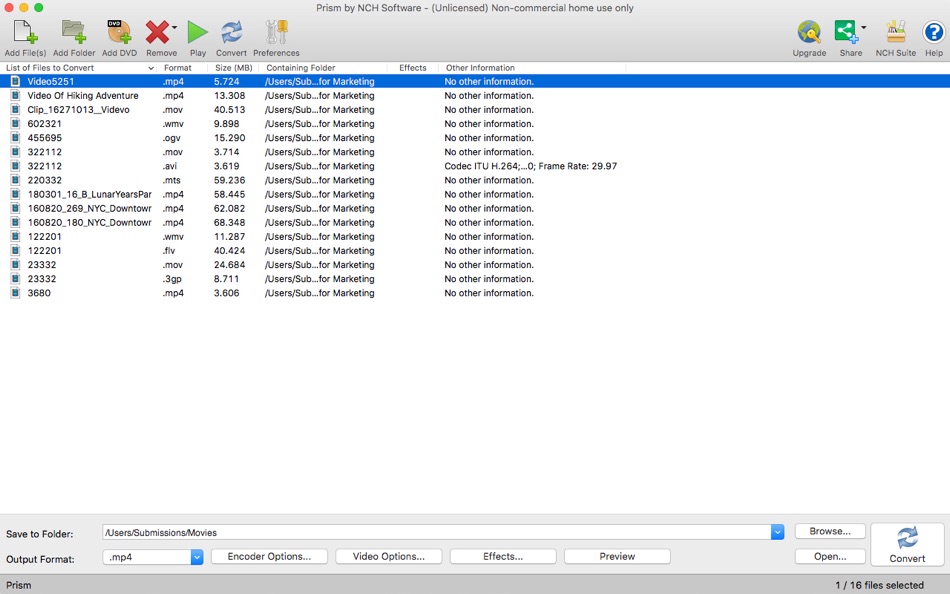 #1. Prism Video File Converter (macOS) โดย: NCH Software