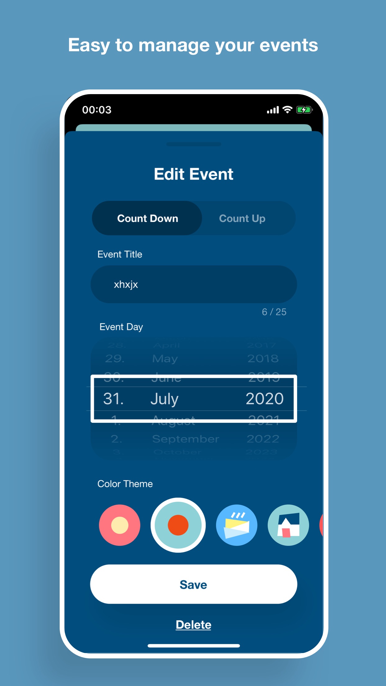 Screenshot do app DayCircle - Day counter
