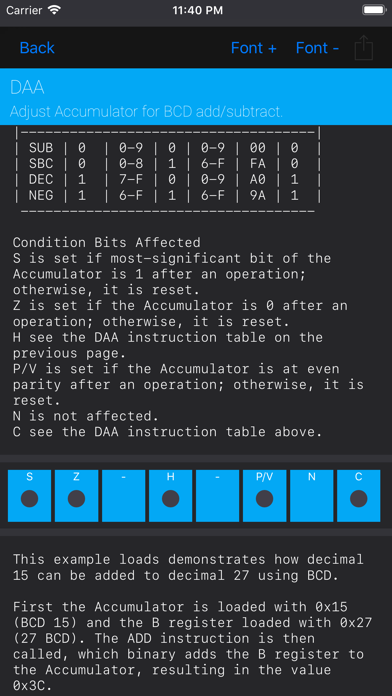 Z80 Reference iPhone screenshot 5 - Reference app