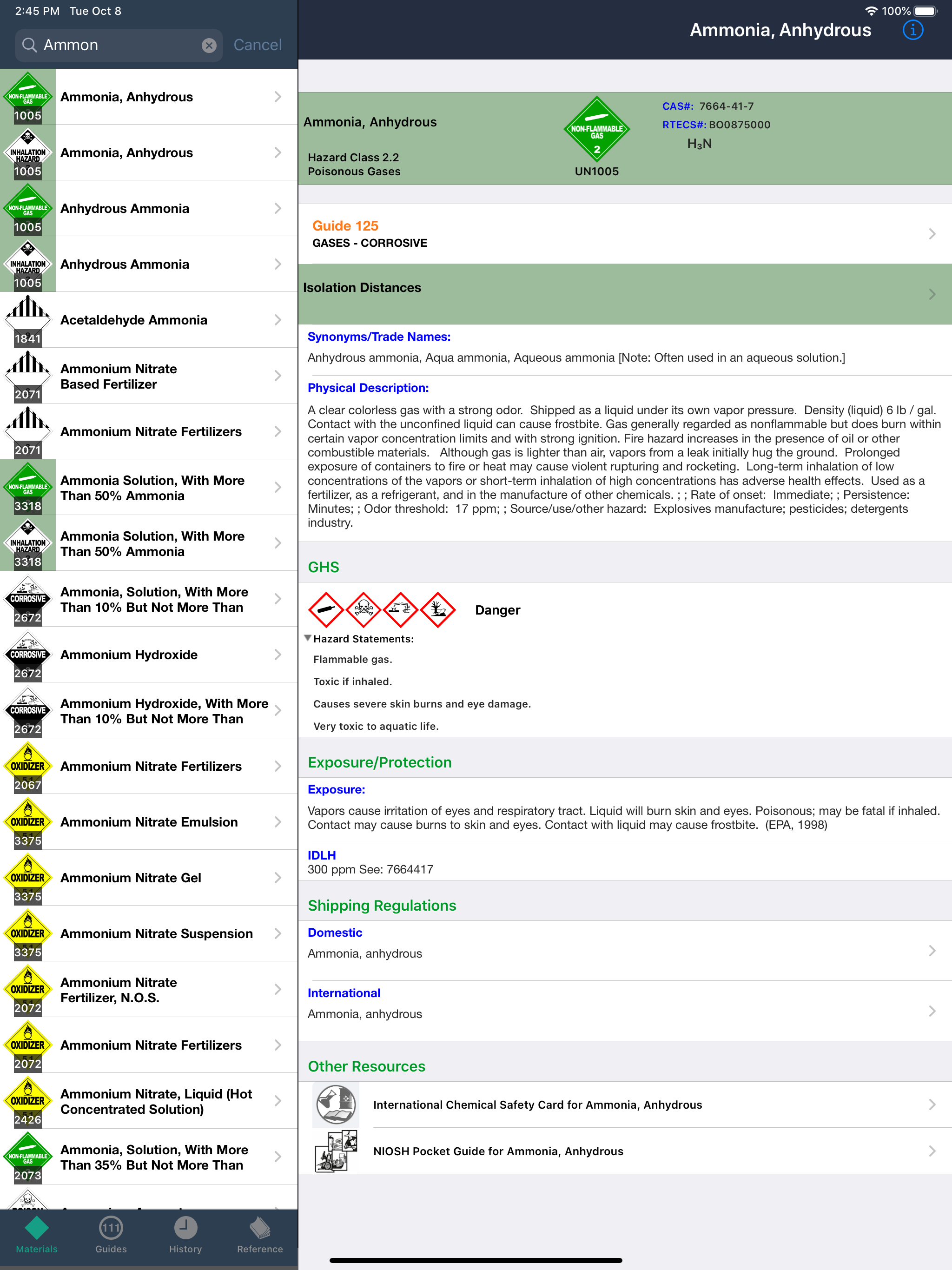 HazMat Reference