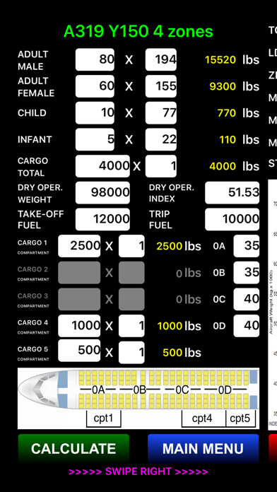 Screenshot #2 pour A320 Weight and Balance