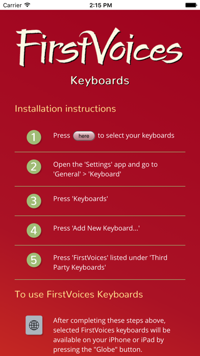 FirstVoices Keyboards Screenshot