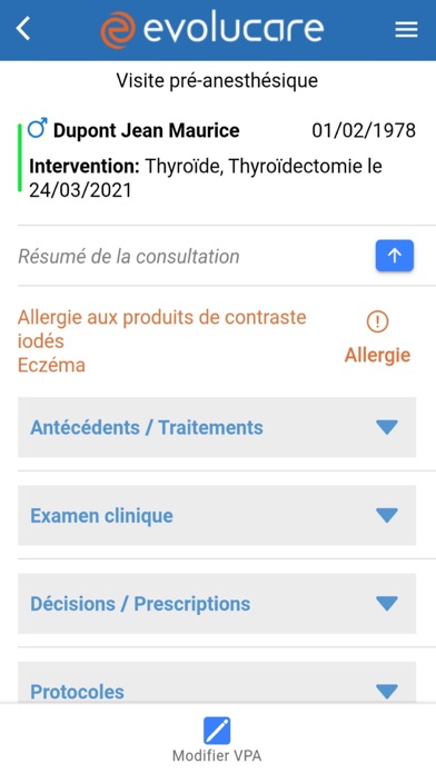 Screenshot #3 pour Evolucare Anesthesia Mobile