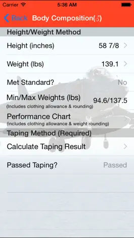 Game screenshot Fitness Calc for Marines apk