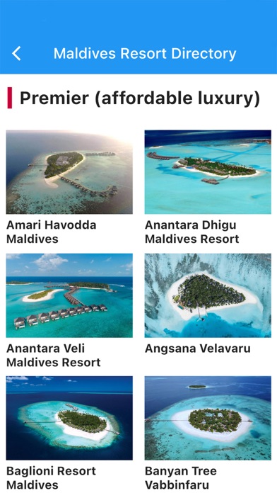 Maldives Resort Directory Screenshot