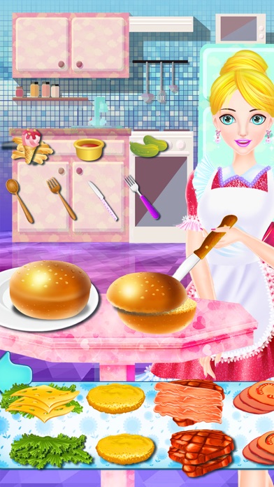 Cooking Hamburger Girl Makeup Screenshot