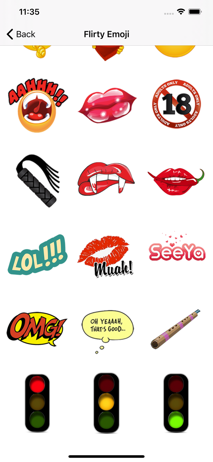 Flirty Emoji Adult Stickers