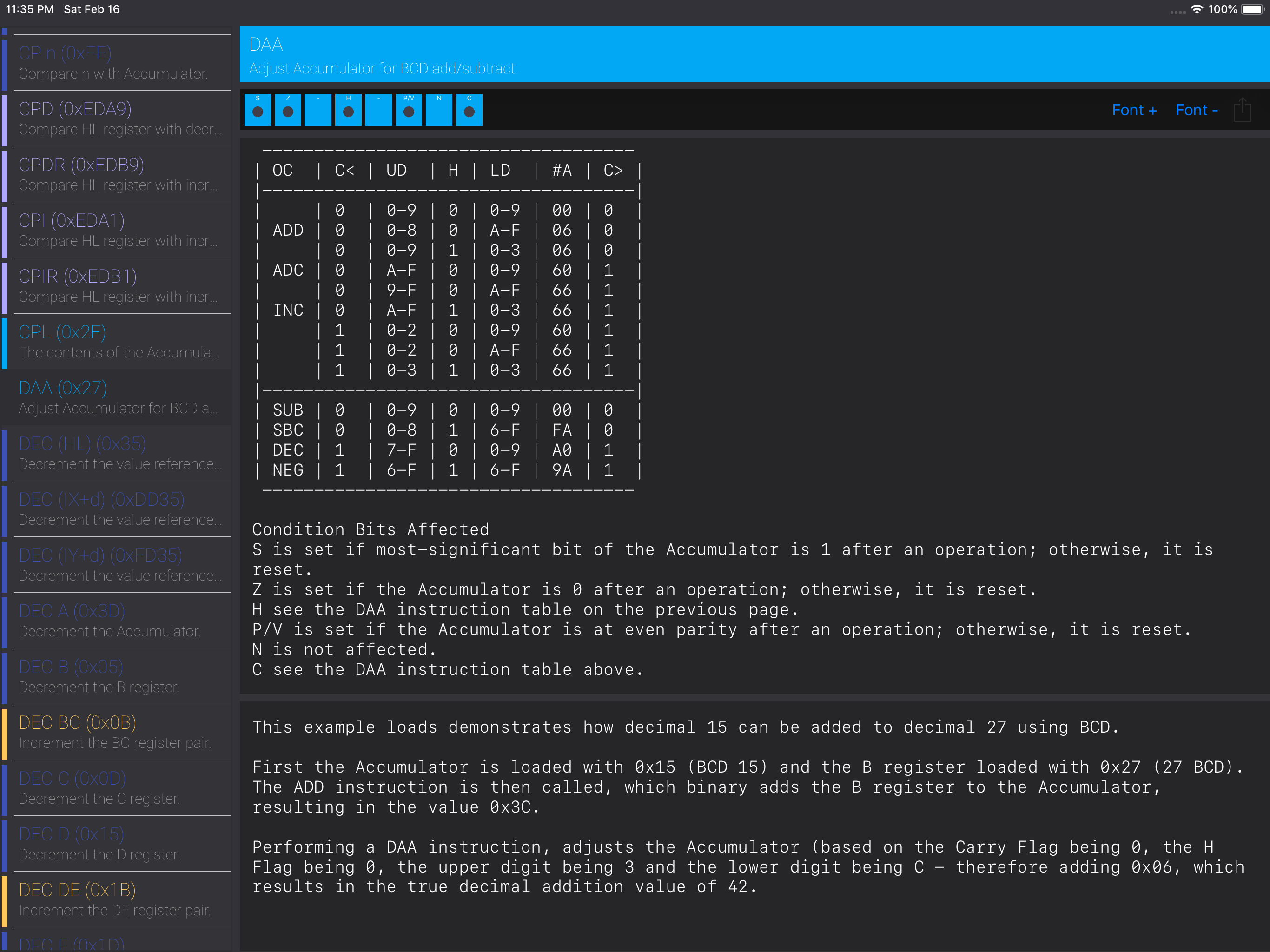 Z80 Reference