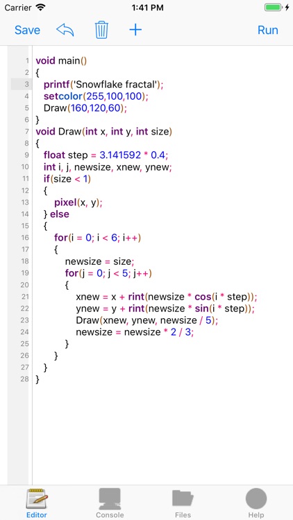 Nano C language interpreter screenshot-6