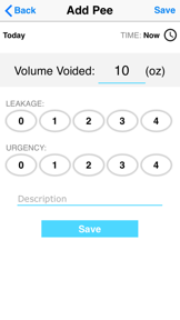 iUFlow- voiding bladder diary screenshot
