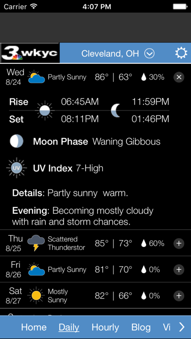 WKYC Weather Screenshot