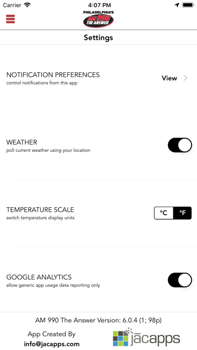 App screenshot