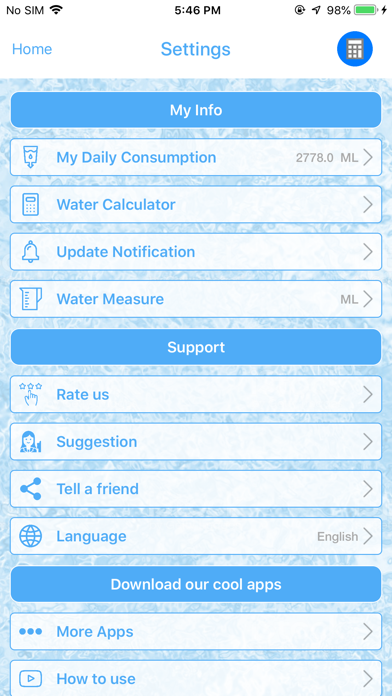 Drink Water Reminders Tracker Screenshot