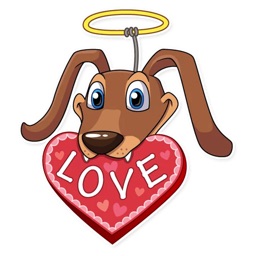 Cupid Dog Love Stickers