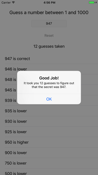 The Guessing Game - Numbers Screenshot