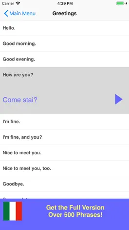 Game screenshot Speak Italian Phrasebook Lite apk
