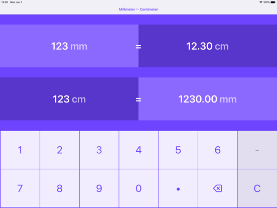 Millimeters naar Centimeters iPad app afbeelding 6