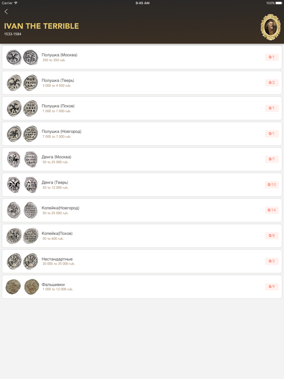 Tsar Coins, Scales, Dirhams iPad screenshot 7 - Reference app