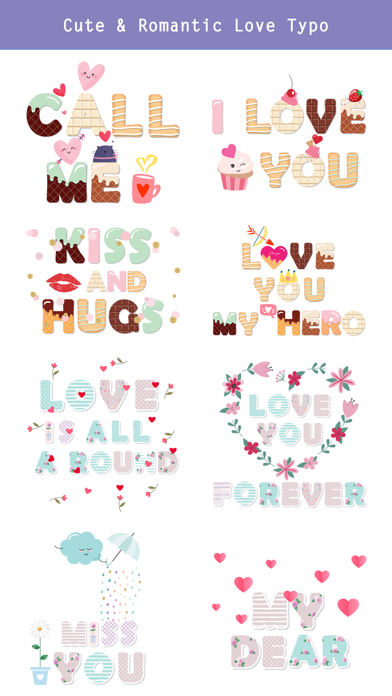 Cute Love Typography Lettering screenshot 3