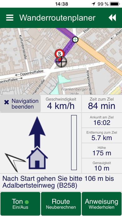 Wanderroutenplaner NRW mobil Screenshot