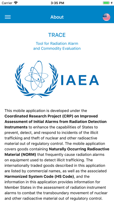 TRACE - IAEA Screenshot