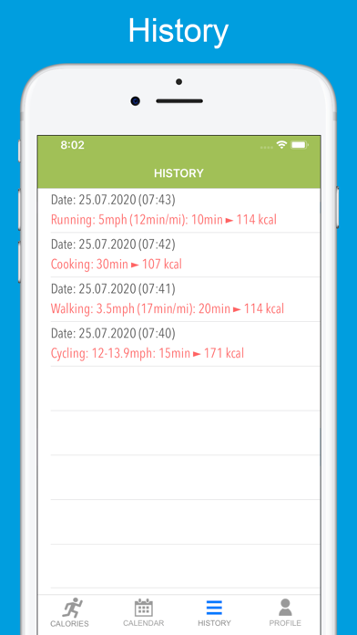 Calories Sport & Activity Screenshot