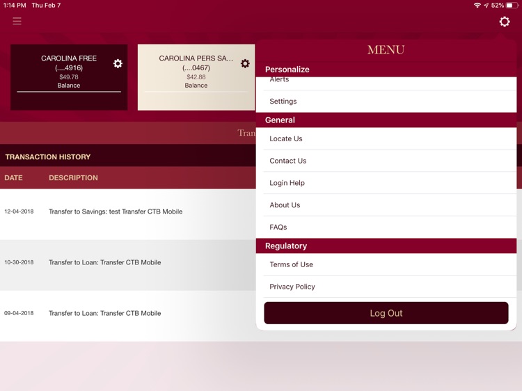 Carolina Trust Bank for iPad screenshot-4