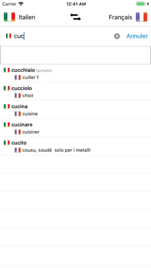 Capture d'écran de Dictionnaire Italien-Français sur iPhone 1