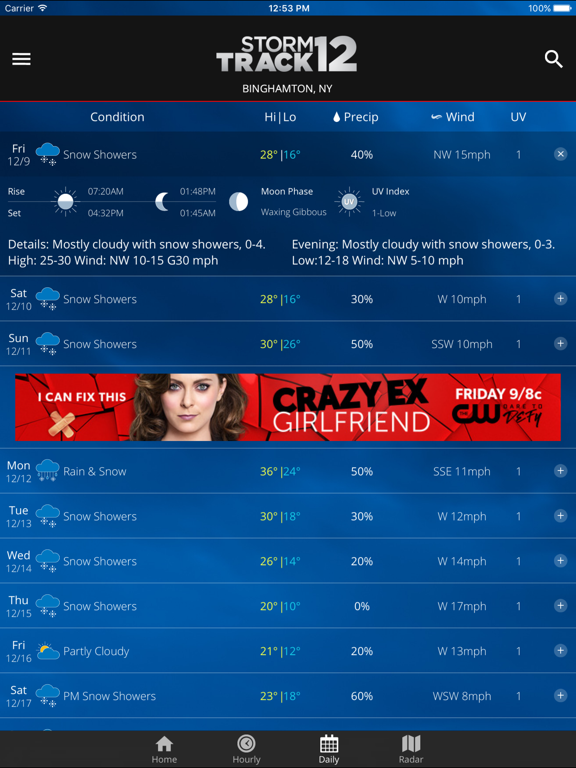 Screenshot #3 for WBNG Storm Track 12