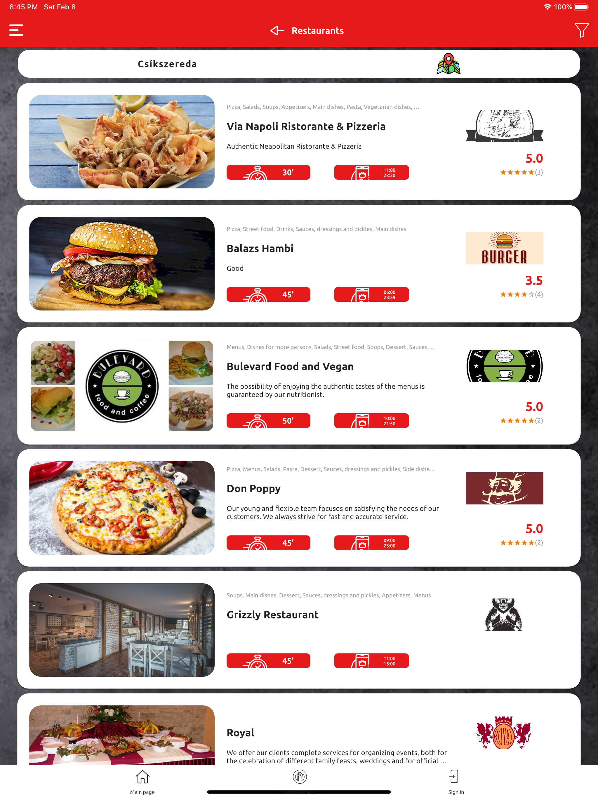 Hamm - food ordering