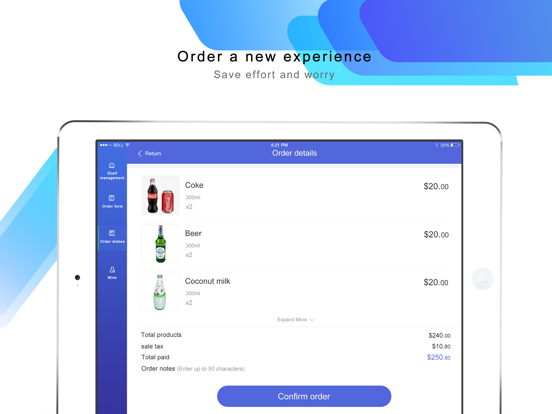 EdgelessGo: Food Order Manager iPad screenshot 4 - Shopping app