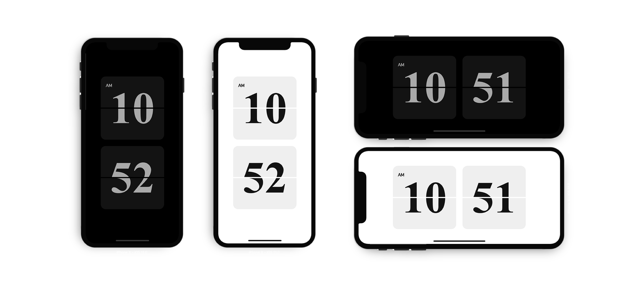 ‎OneClock - Екранна снимка на прост обръщащ се часовник