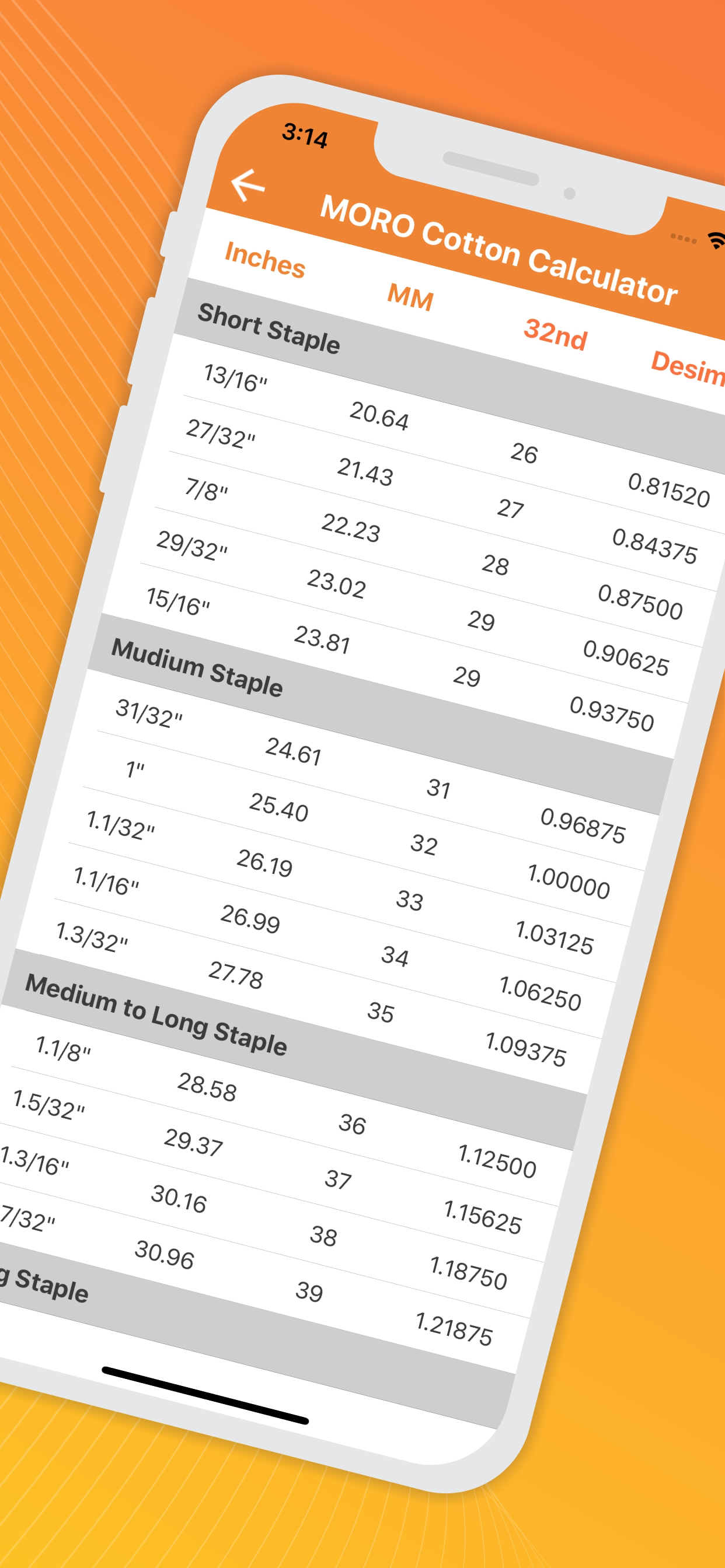 MORO Cotton Calculator