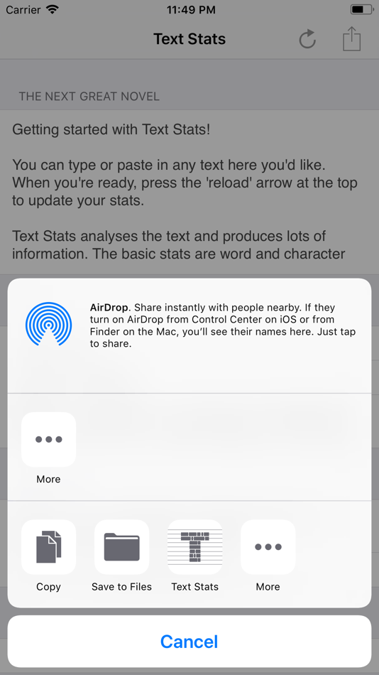 #2. Text Stats (iOS) 来自: (optional.is)